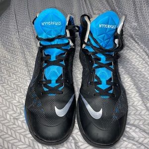 Nike Zoom Hyperfuse 615896-007 Men's Black/Blue Basketball Shoes Size 14